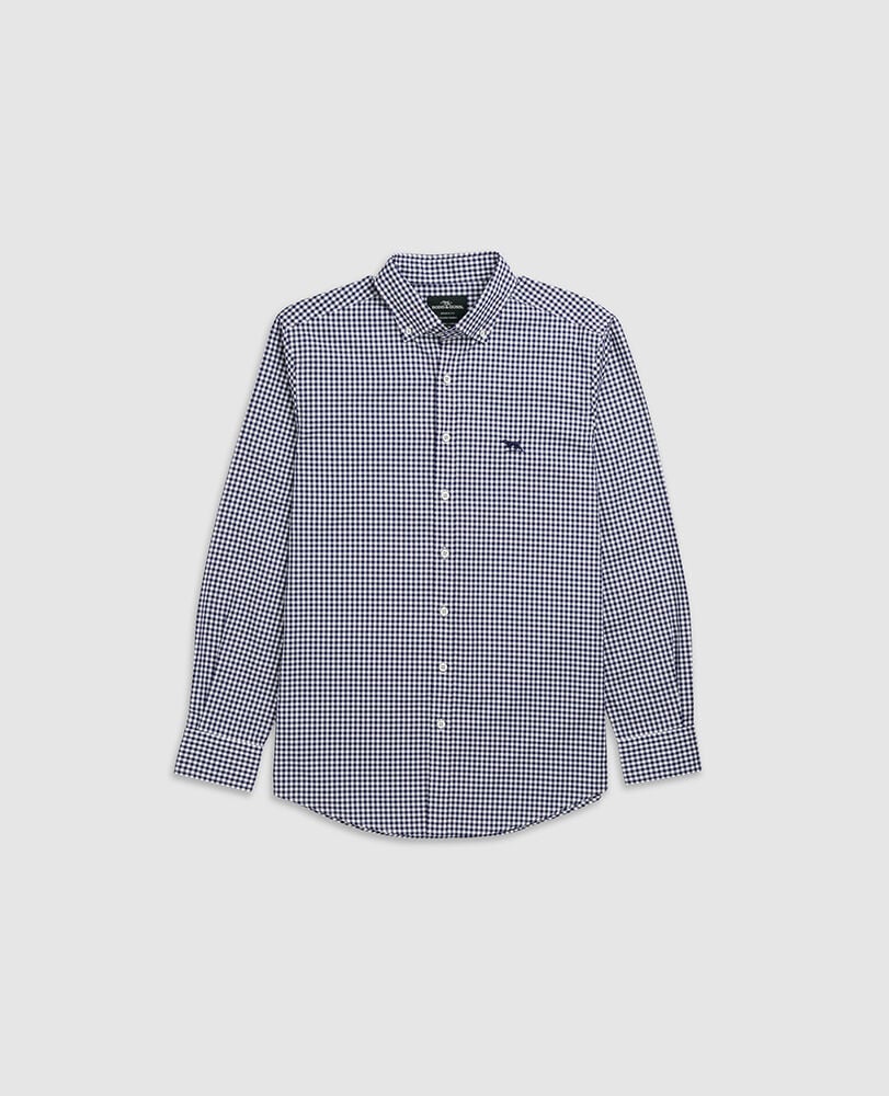 Gunn Check Oxford Sports Fit Shirt, SNOW, Flat Lay