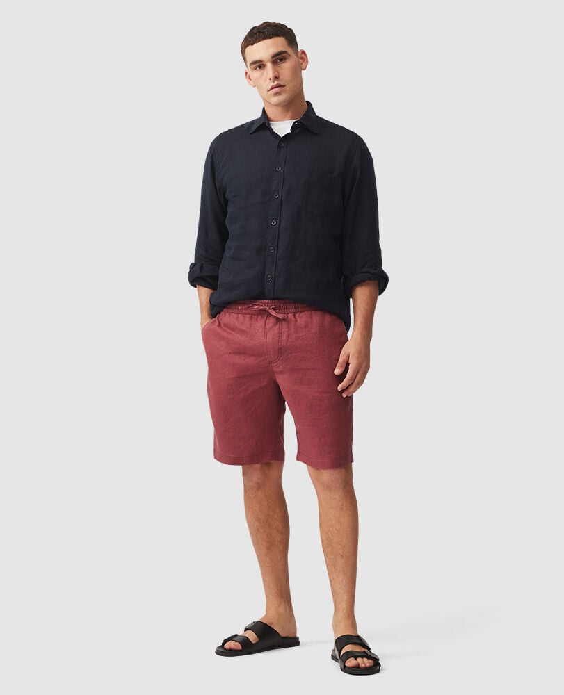 Linen 9" Resort Short · Berry SM, BERRY, Off Front