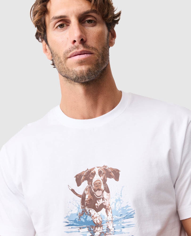 Gunner's Track T-Shirt , SNOW, Flat Lay