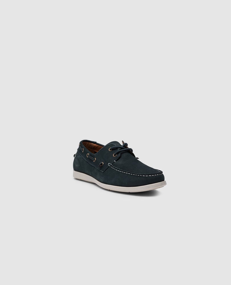 Gordons Bay Boat Shoe, INDIGO, Off Front