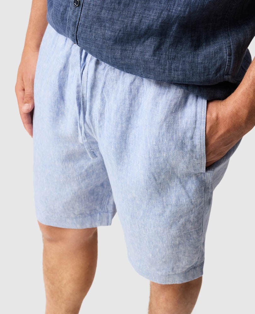 Linen 9" Resort Short, DENIM, Flat Lay