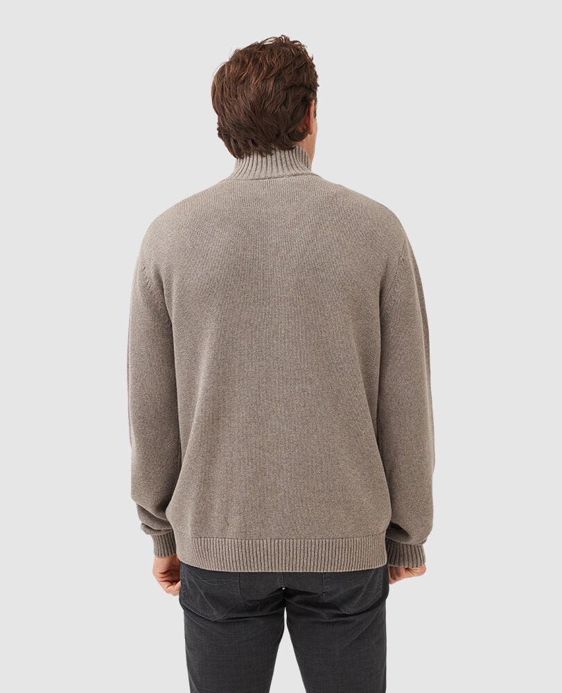 Merrick Bay 1/4 Zip Sweater, ALMOND, Back