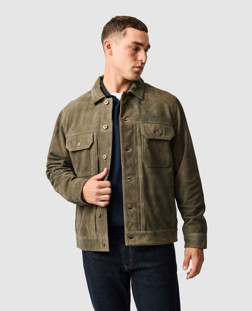 Little River Leather Jacket, MOUSE, Front