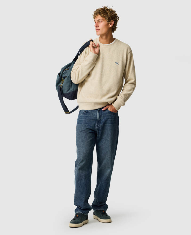 Gunn Pullover mit Rundhalsausschnitt, HAFER, Off Front