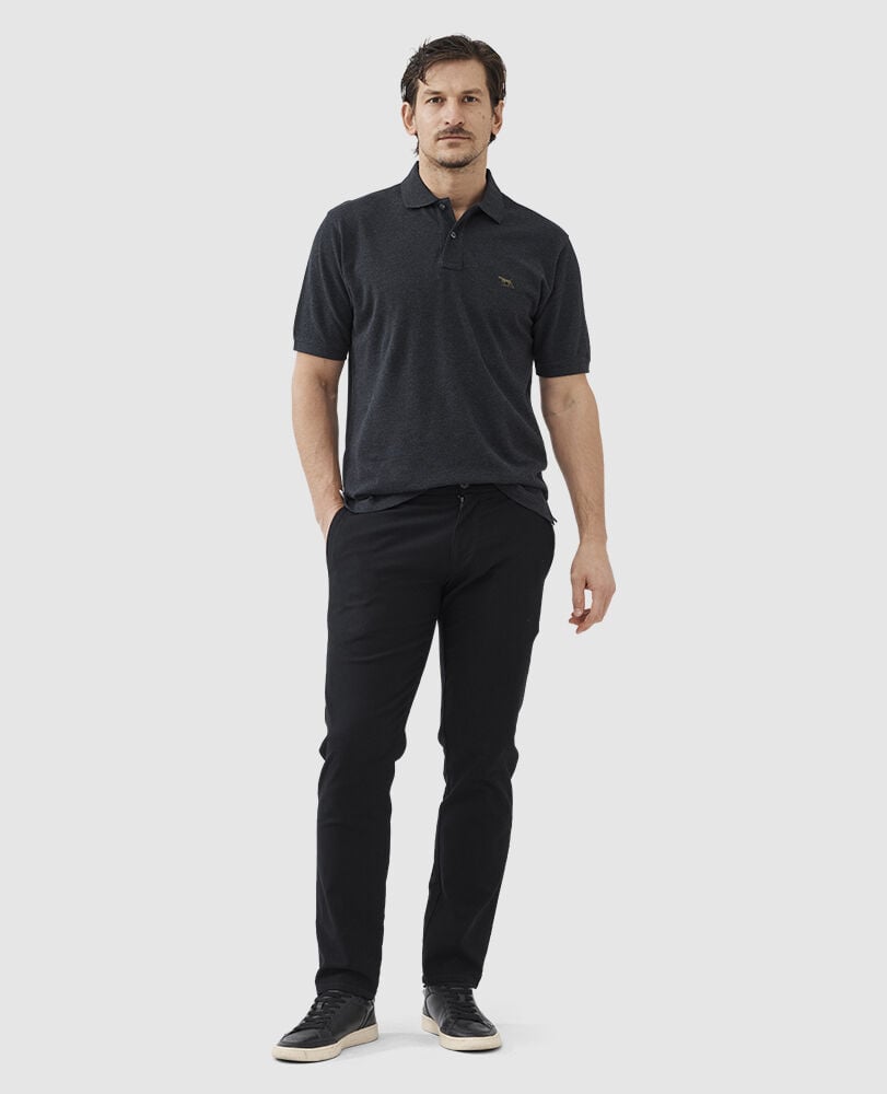The Gunn Original Fit Polo, CHARCOAL, Off Front