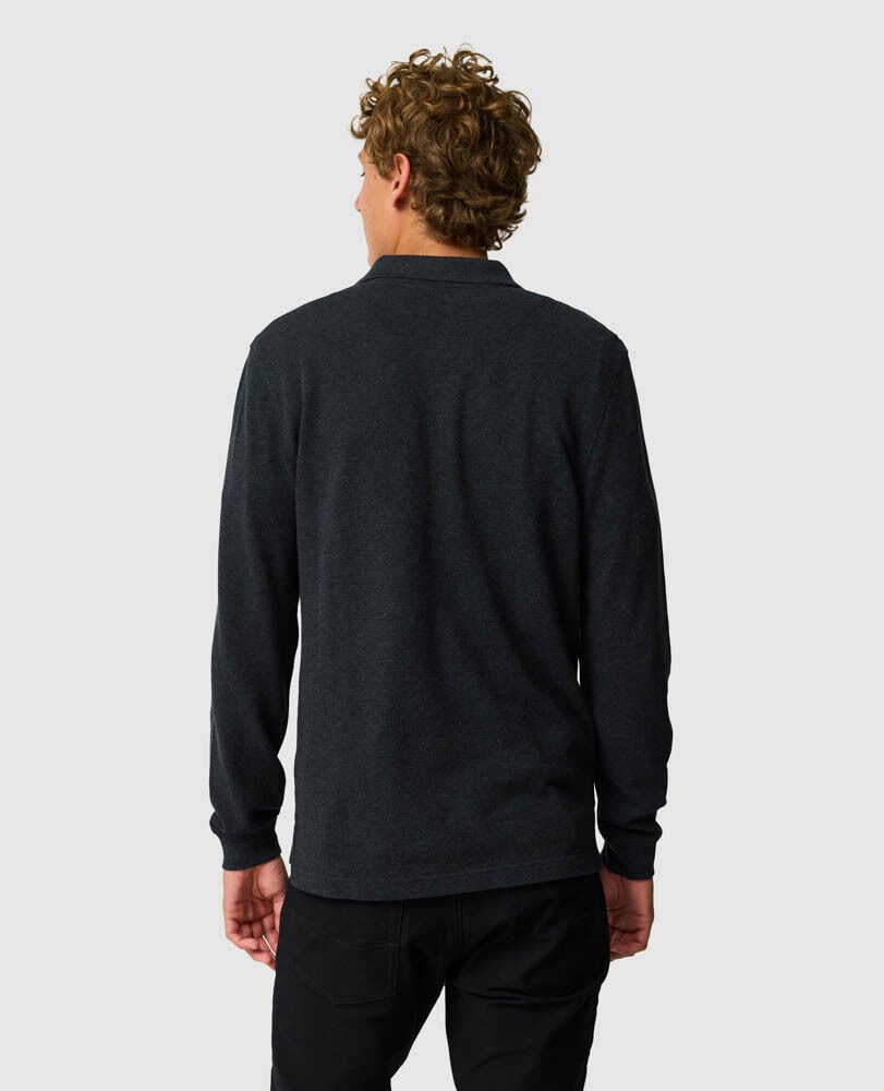 Long Sleeve Sports Fit Gunn Polo, GRAPHITE, Back