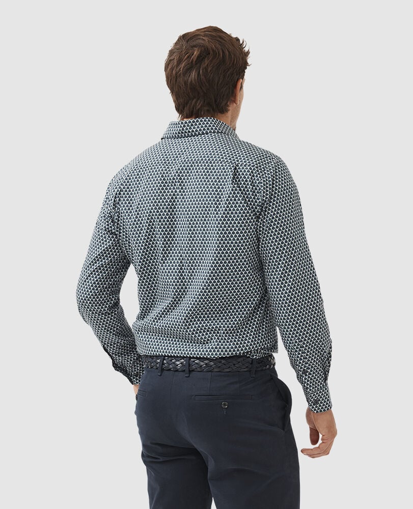 Wickham Sports Fit Shirt, PEACOCK, Back