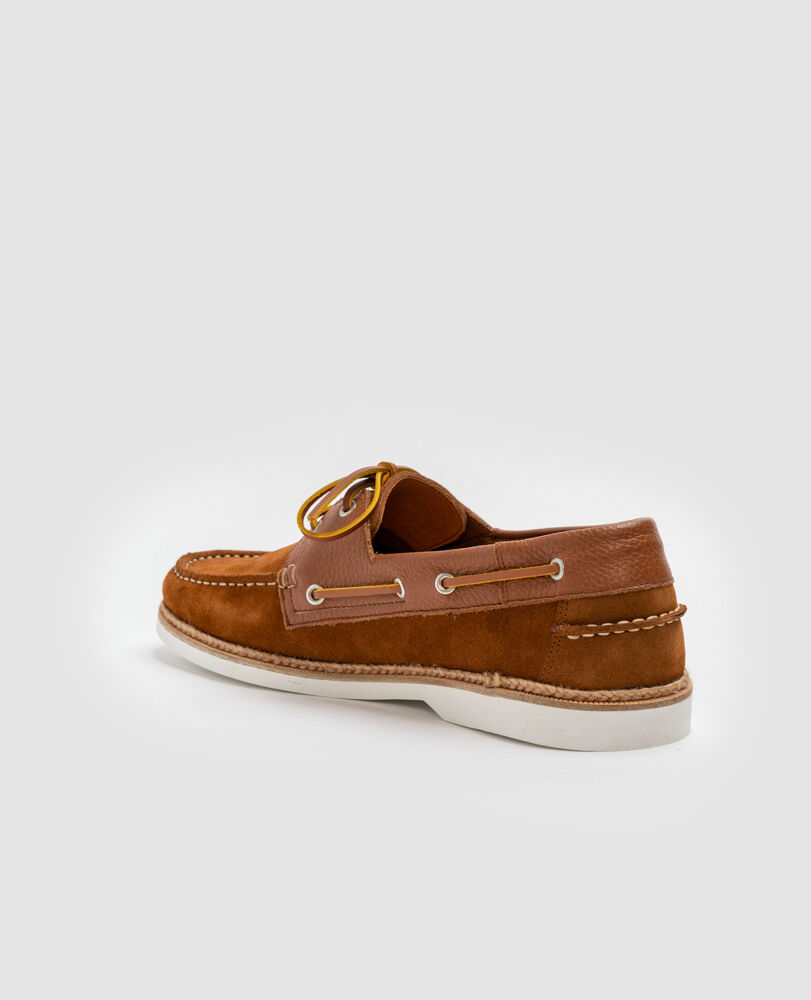 Brigham Street Boat Shoe, TAN, Flat Lay