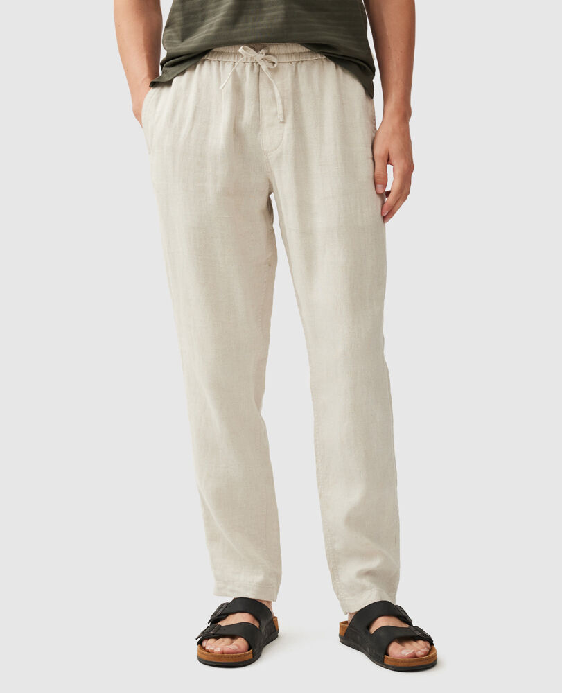 Pantalon Resort en lin, , Front