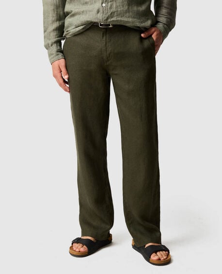 Resort Linen Pant, DARK OLIVE