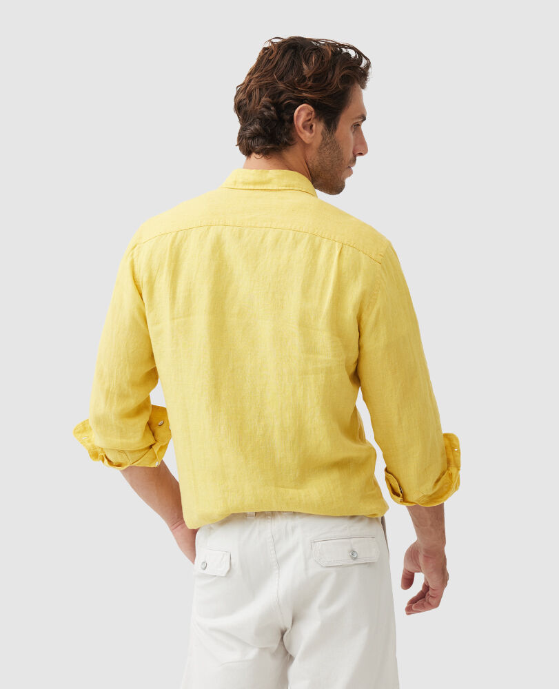 Chemise slim en lin Coromandel, CANARIE, Back