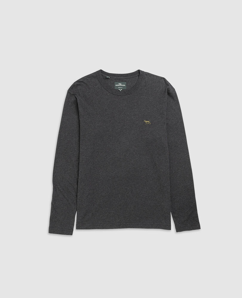 Ls Gunn T-Shirt , CHARCOAL, Flat Lay