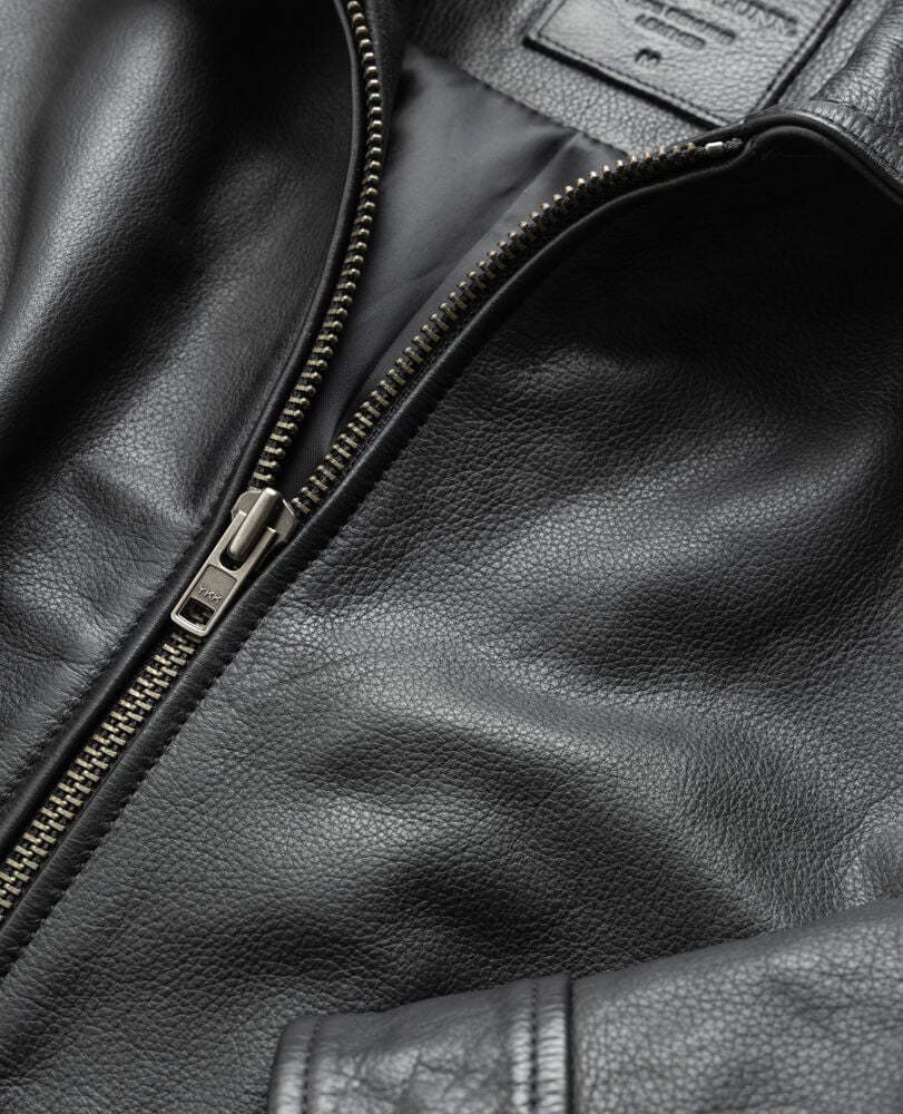 Haymarket Leather Jacket · Onyx ME, ONYX, Flat Lay