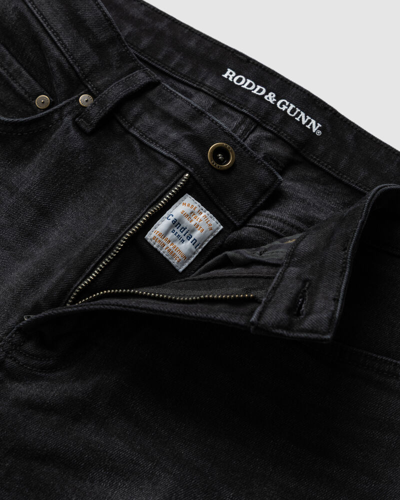 Lyell Straight Italian Denim, Used Black