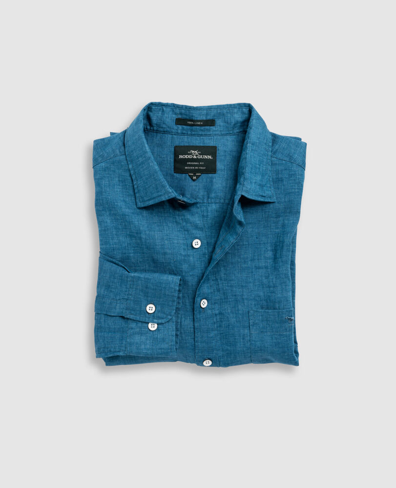 Motion Linen Shirt &middot; Seaport Blue XXXL, SEAPORT BLUE, Flat Lay