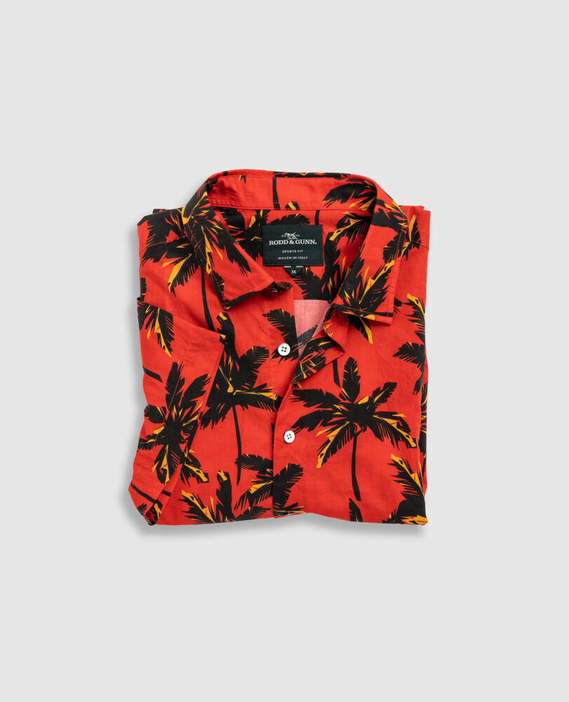 Mile Bay Sports Fit Shirt, CRIMSON, Flat Lay