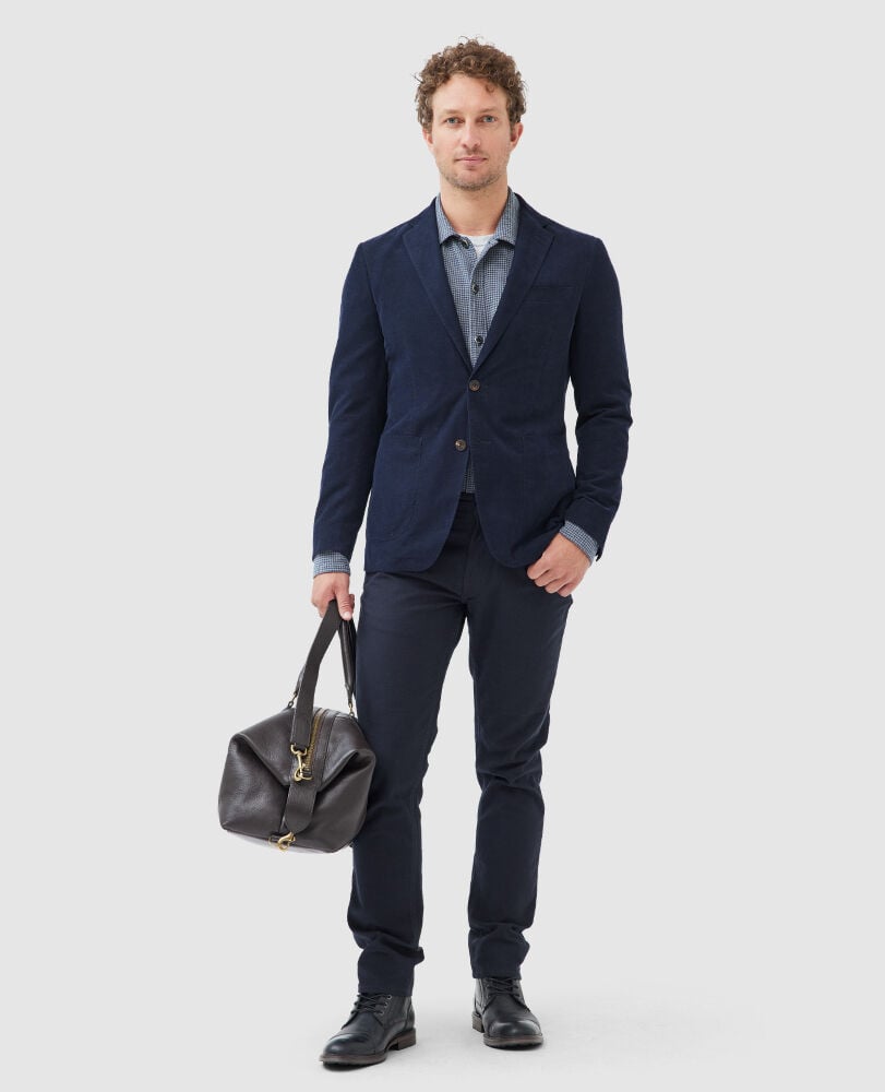 Saint Bathans Sports Fit Jacket, NAVY, Off Front