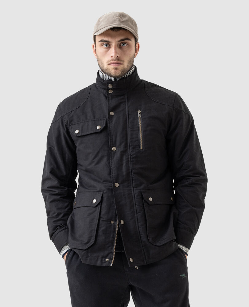 Harper Waxed Jacket, ONYX, Front