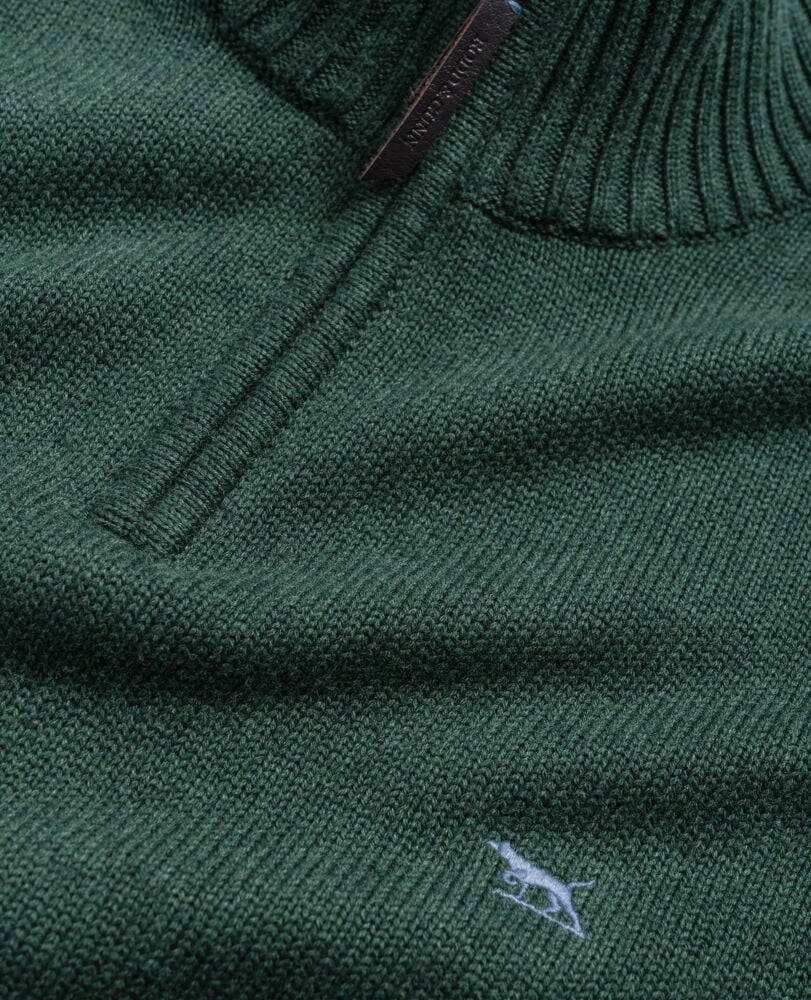 Merrick Bay 1/4 Zip Sweater, FOREST, Detail 2