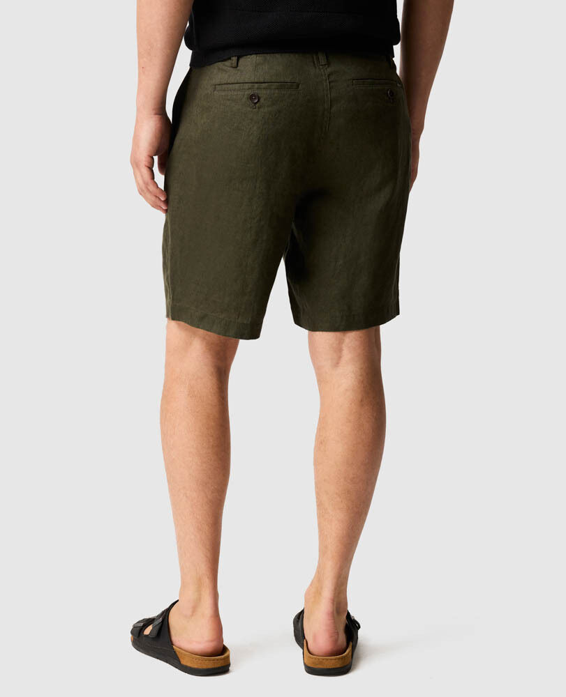 Resort Linen Short, DARK OLIVE, Back
