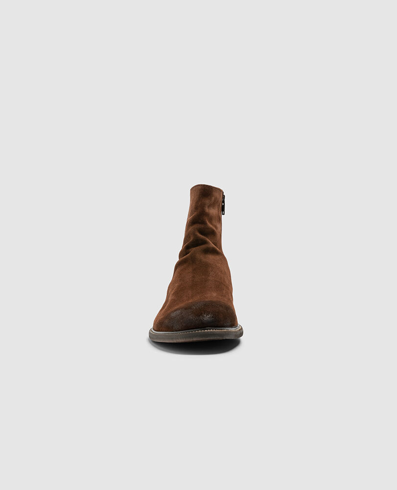 Port Wells Zip Boot, CHOCOLATE SUEDE, Detail 2