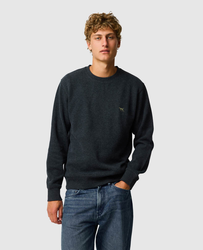 Gunn Crew Neck Sweat, GRAPHITE, Front