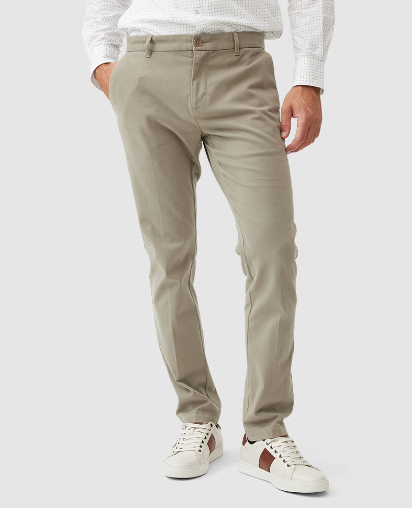 Hanmer Springs Straight Trouser, SAGE, Front