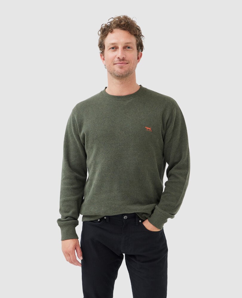 Gunn Crew Neck Sweat, SEAWEED, Front