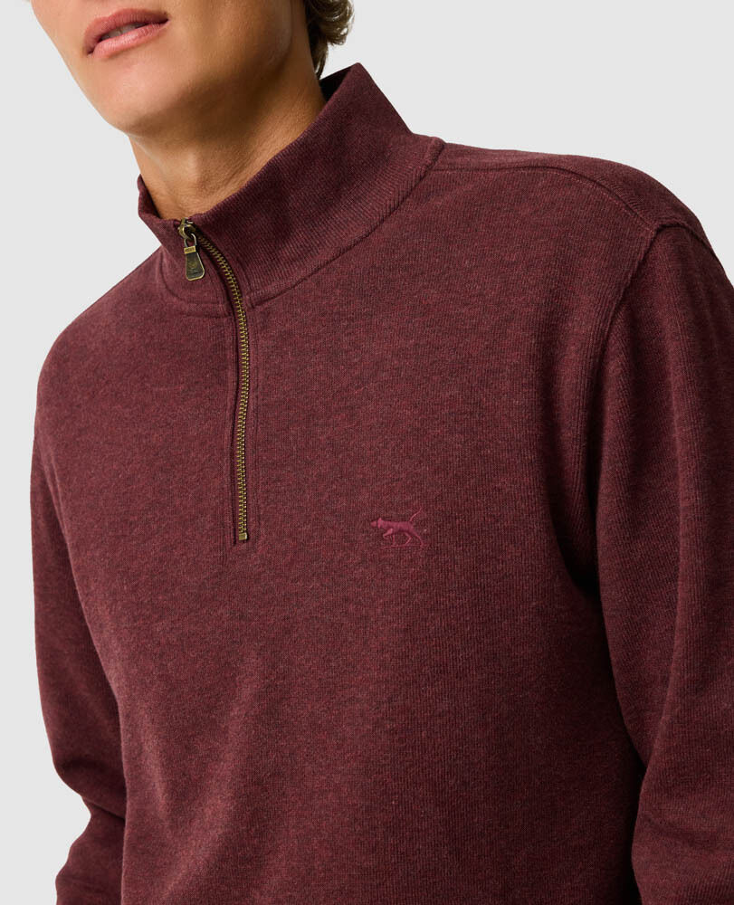 Sweatshirt col 1/4 zip alton ave, ROUILLE, Detail 3