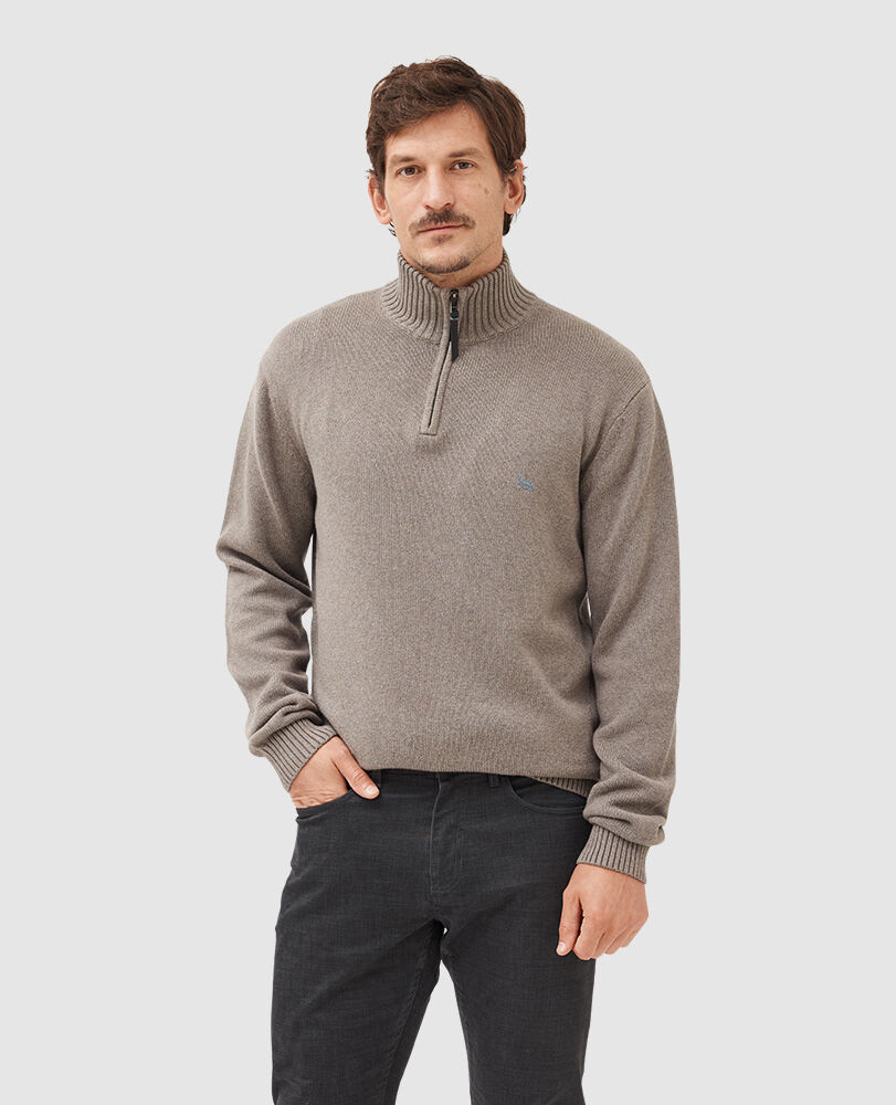 Merrick Bay Strickpullover, MANDEL, Front