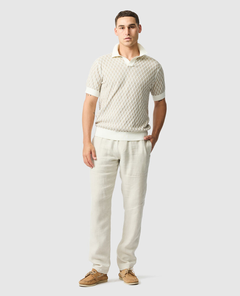 Polo en maille Galdfield, CR&Egrave;ME, Off Front