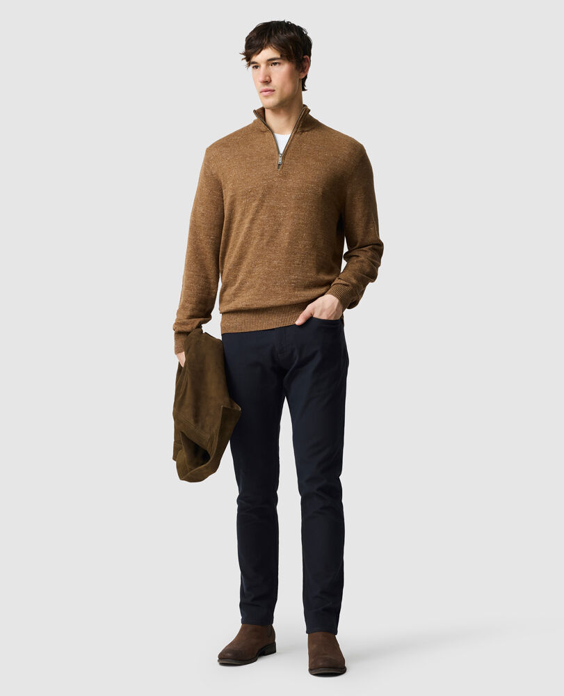 Fortrose 1/4 Zip Knit, MUSKAT, Off Front