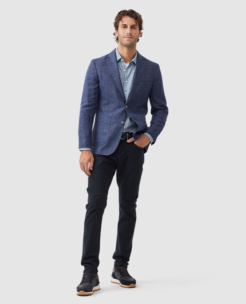 The Cascades Sports Fit Jacket, BLUESTONE, Off Front