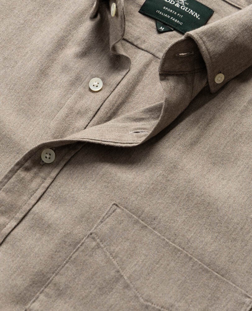 Barrhill Sports Fit Shirt, TAUPE, Off Front