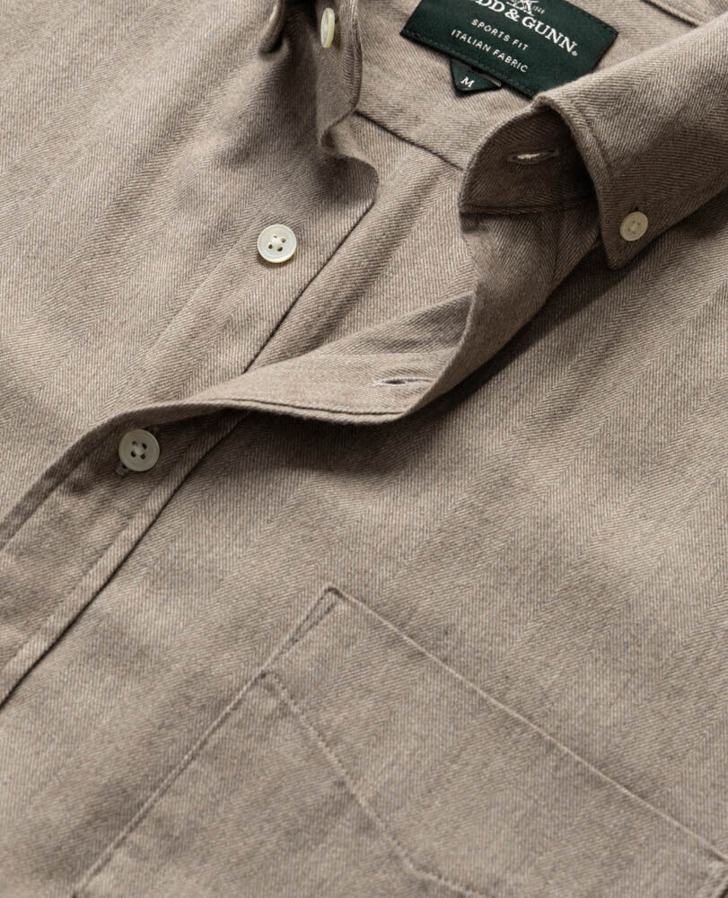 Barrhill Sports Fit Shirt, TAUPE, Off Front