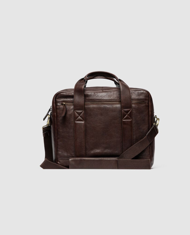 Dominion Briefcase, CHOCOLATE, Flat Lay