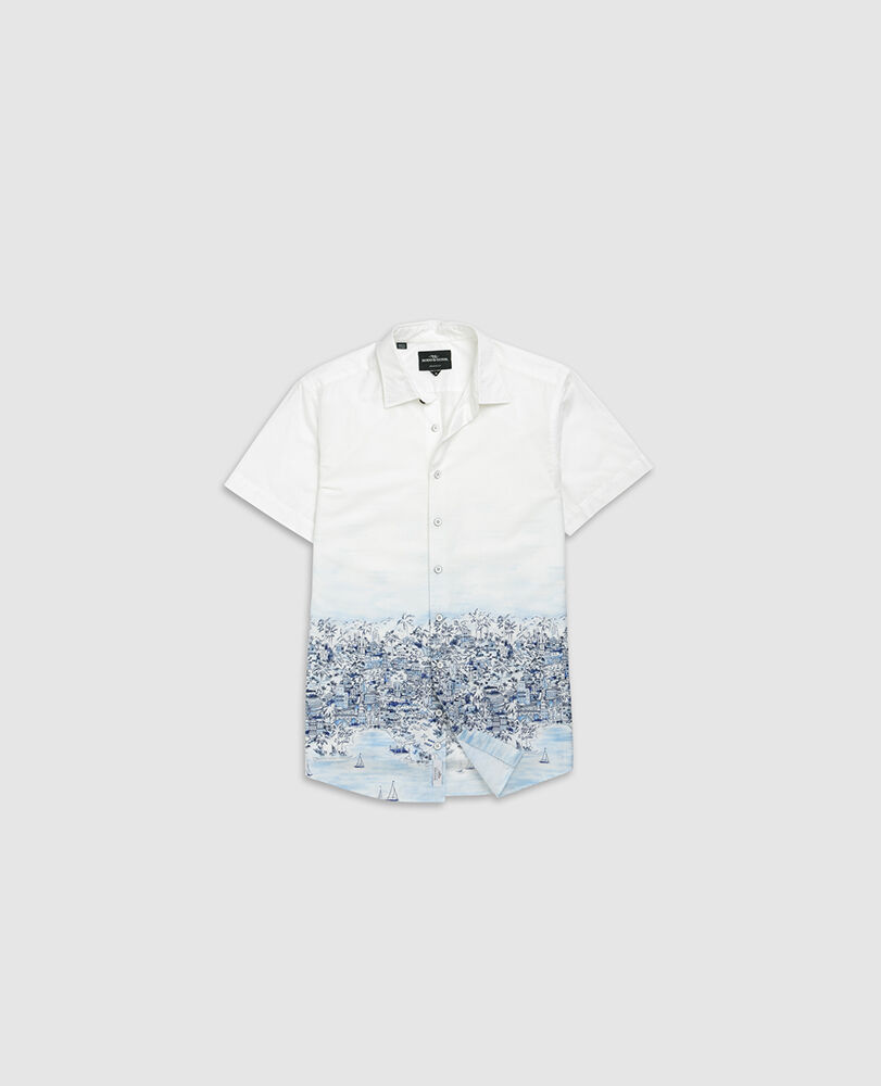 Ashers Hemd mit sportlicher Passform, KOKOSNUSS, Flat Lay