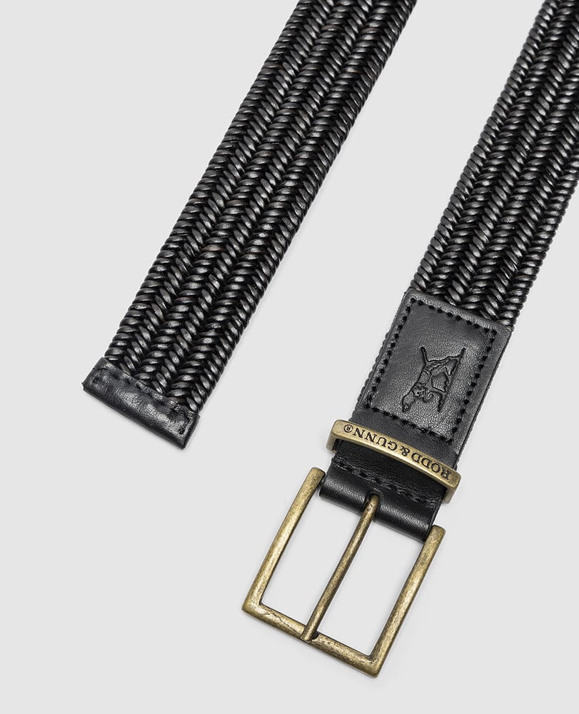 Stirling Stretch Belt, NERO, Off Front