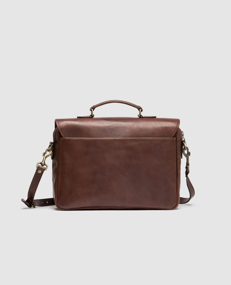 R&G Briefcase, CHOCOLATE, Flat Lay