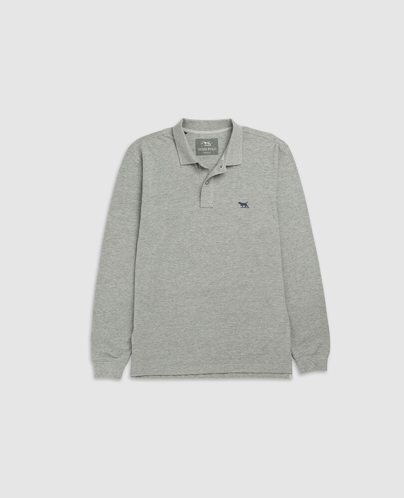 Long Sleeve Original Fit Gunn Polo, GREY MARLE, Flat Lay