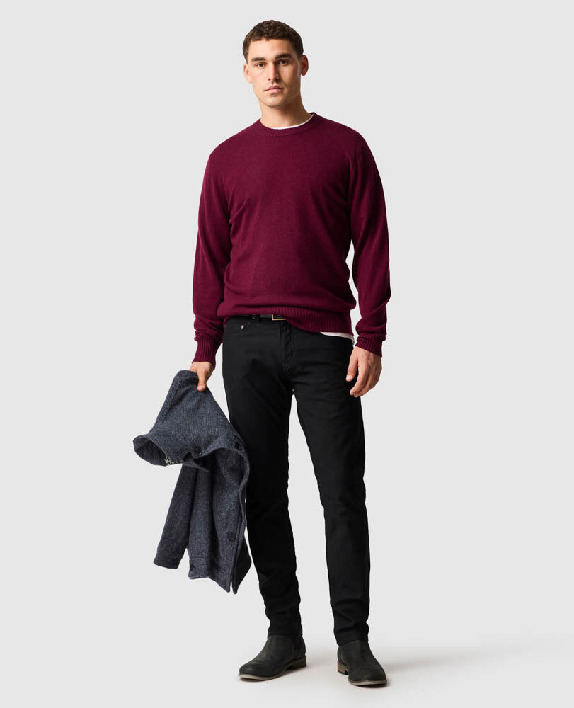 Stewart Island Knit, BORDEAUX, Off Front