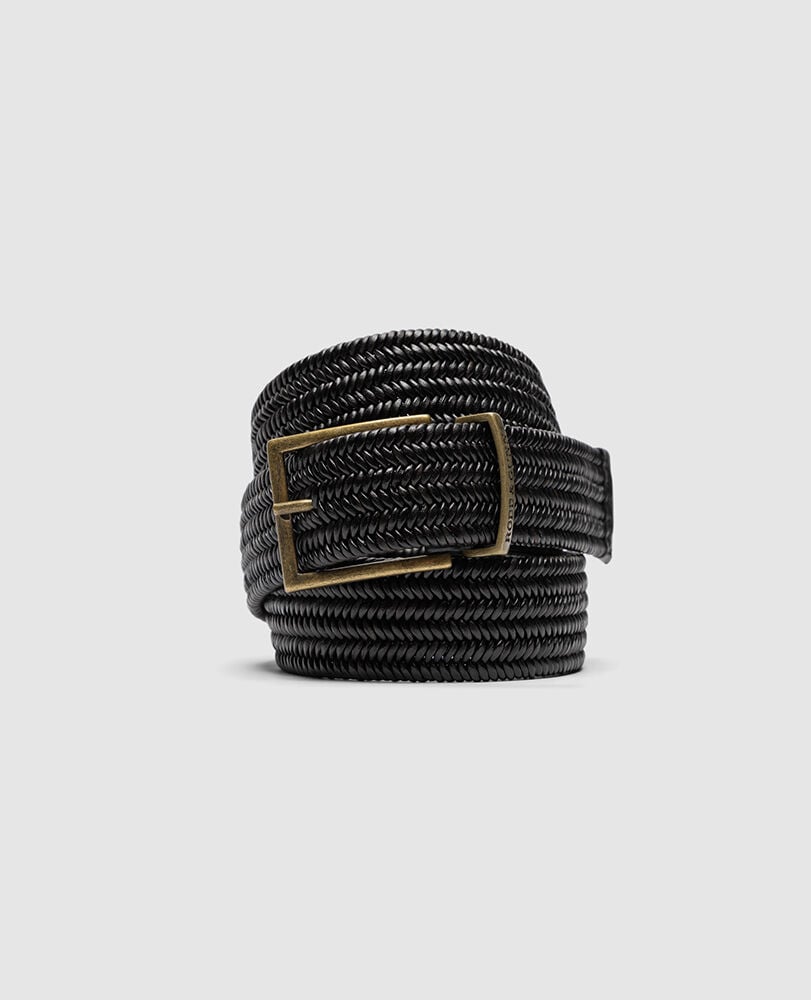 Stirling Stretch Belt, NERO, Front