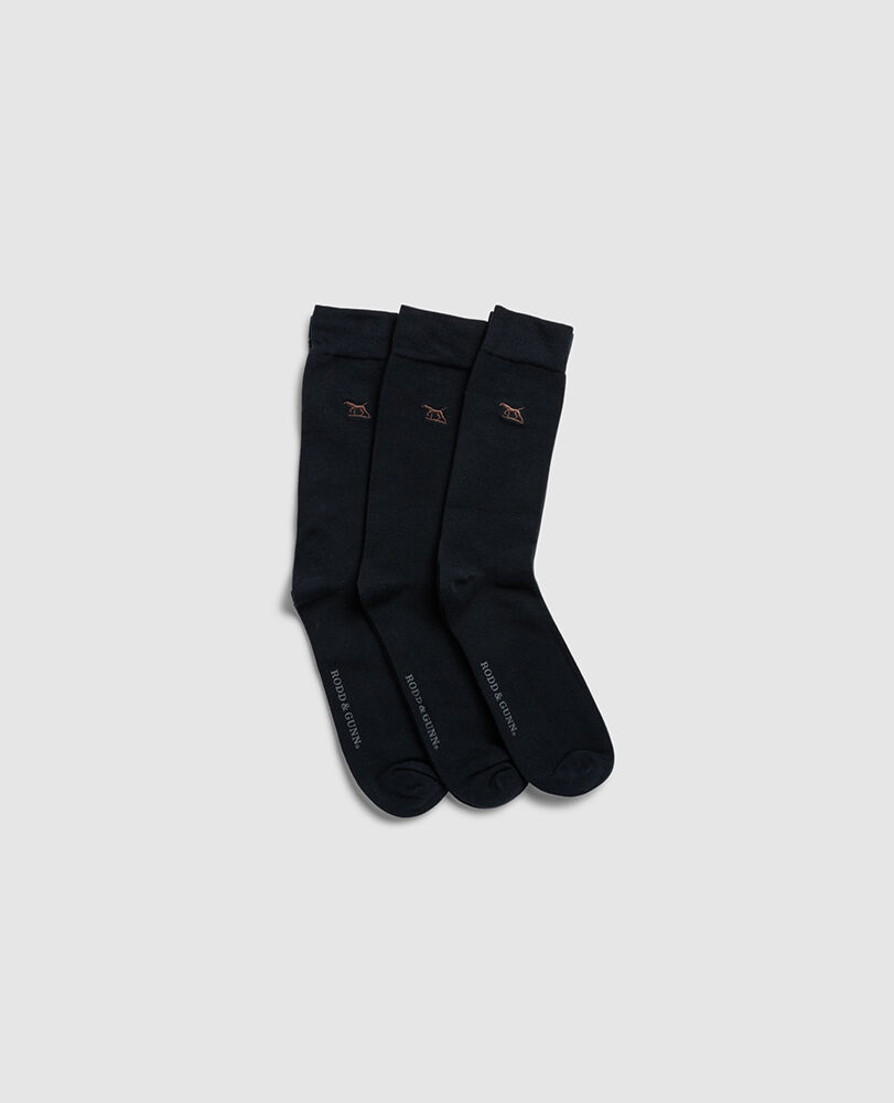 Dry Plains Three Pack Socks, MARINE, Back