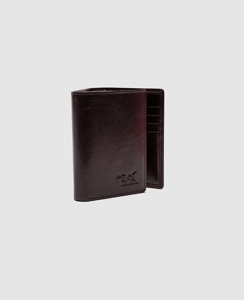Wesport Tri Fold Wallet, CHOCOLATE, Off Front