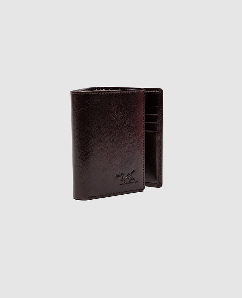Wesport Tri Fold Wallet, CHOCOLATE, Off Front