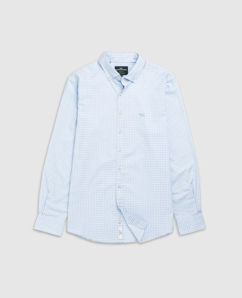 Oxford Bayshore Gingham Sports Fit Shirt, MALIBU, Flat Lay