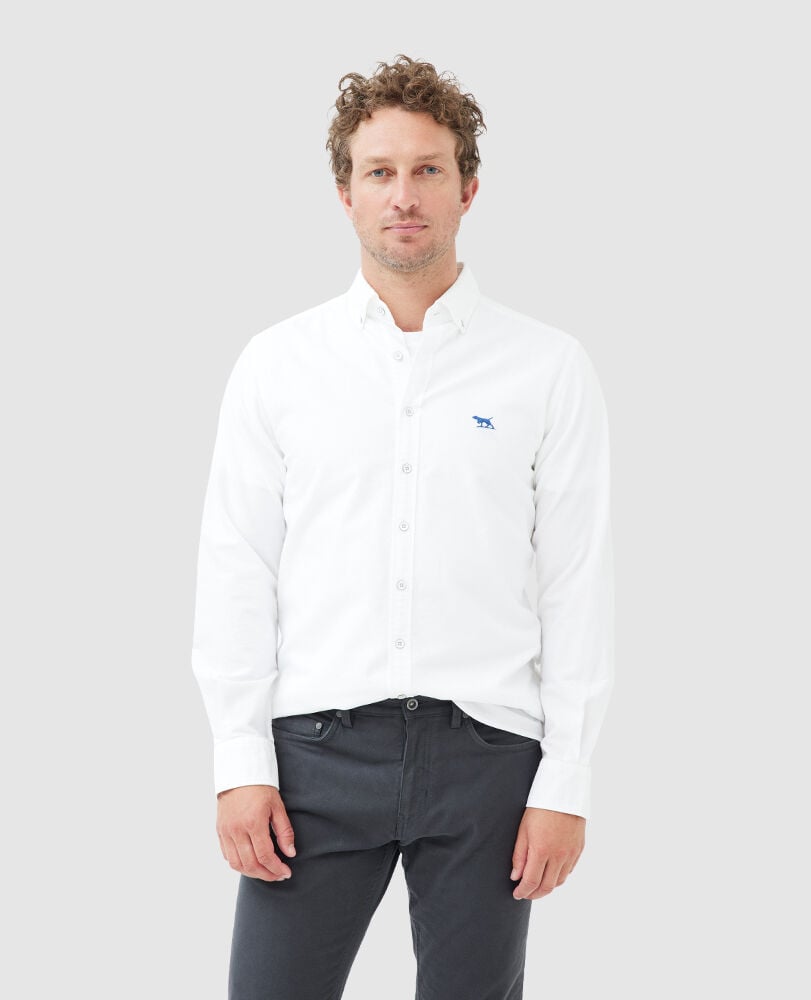 Oxfordhemd Gunn mit sportlicher Passform, SCHNEE, Front