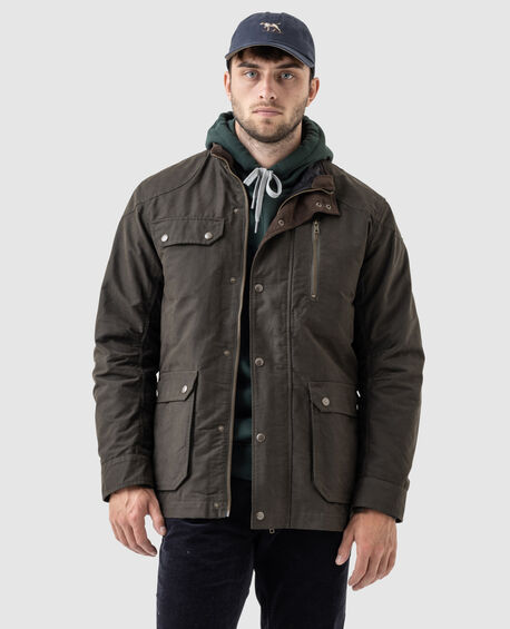 Harper Waxed Jacket, OLIVE