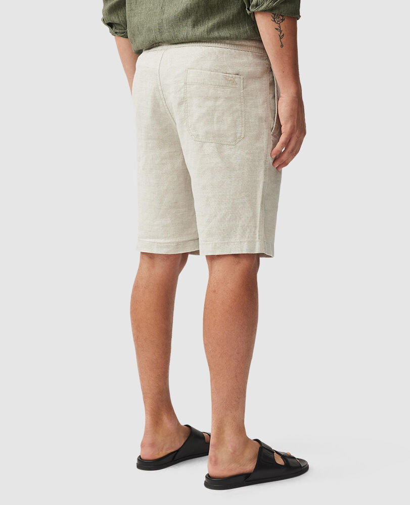 Linen 9" Resort Short, OATMEAL, Back