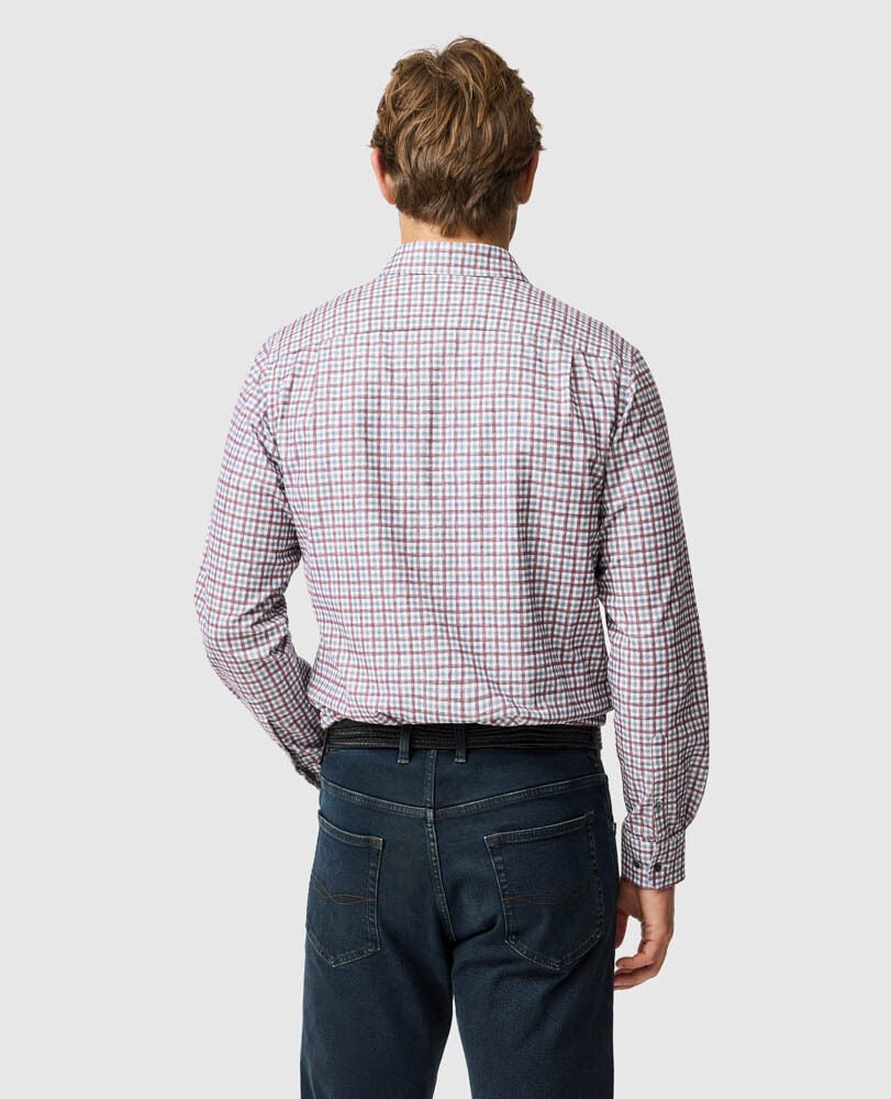 Gledknowe Sports Fit Shirt, MERLOT, Back